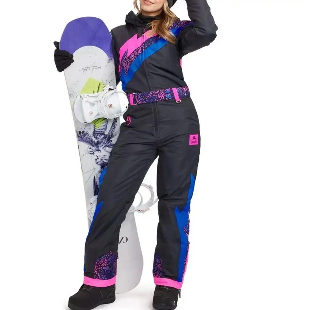 Tipsy Elves Vibrant Ski Jacket with Pink and Blue Accents